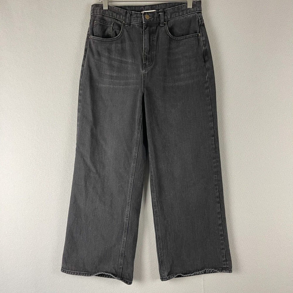 Urban Outfitters BDG High & Wide Jeans Womens 30 Black Faded Grunge Emo Skater